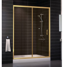 Душевая дверь в нишу Vegas Glass ZP 0150 09 05 стекло бронза, 150, раздвижная, профиль золото