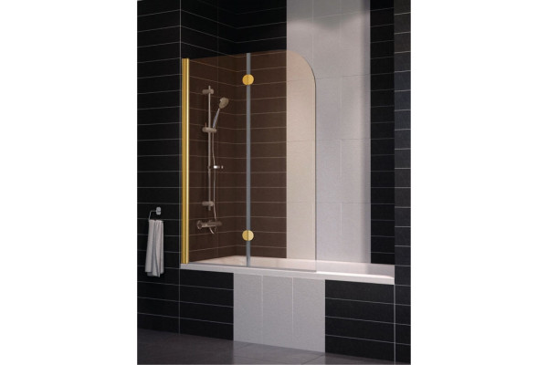 Шторка на ванну Vegas Glass E2V 0120 09 05 L профиль золото, стекло бронза, складная, левая