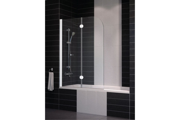 Шторка на ванну Vegas Glass E2V 0120 01 01 L профиль белый, стекло прозрачное, складная, левая