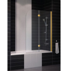 Шторка на ванну Vegas Glass E2V 0120 09 10 R профиль золото, стекло сатин, складная, правая