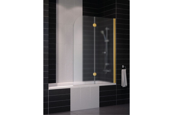 Шторка на ванну Vegas Glass E2V 0120 09 10 R профиль золото, стекло сатин, складная, правая
