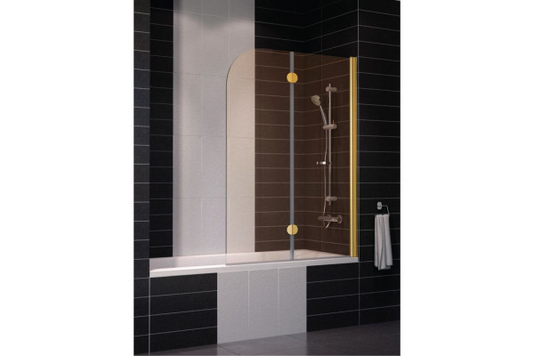 Шторка на ванну Vegas Glass E2V 0120 09 05 R профиль золото, стекло бронза, складная, правая