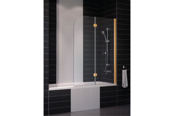 Шторка на ванну Vegas Glass E2V 0120 05 01 R профиль бронза, стекло прозрачное, складная, правая
