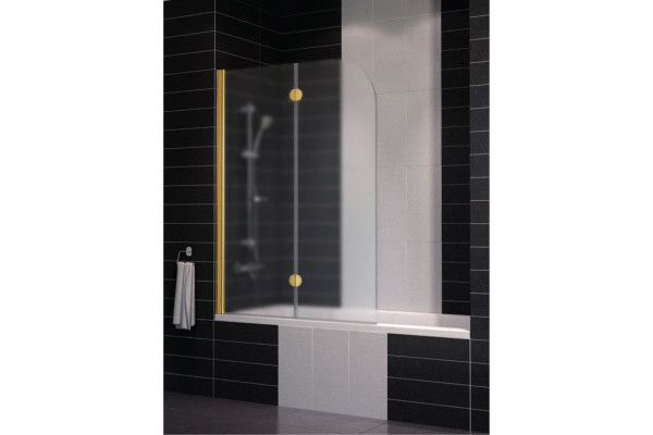 Шторка на ванну Vegas Glass E2V 0120 09 10 L профиль золото, стекло сатин, складная, левая