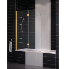 Шторка на ванну Vegas Glass E2V 0120 09 01 L профиль золото, стекло прозрачное, складная, левая