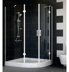 Душевой уголок Vegas Glass AFS-F 120*100 01 01 L стекло прозрачное, 120x100, прямоугольный-асимметричный, двери распашные