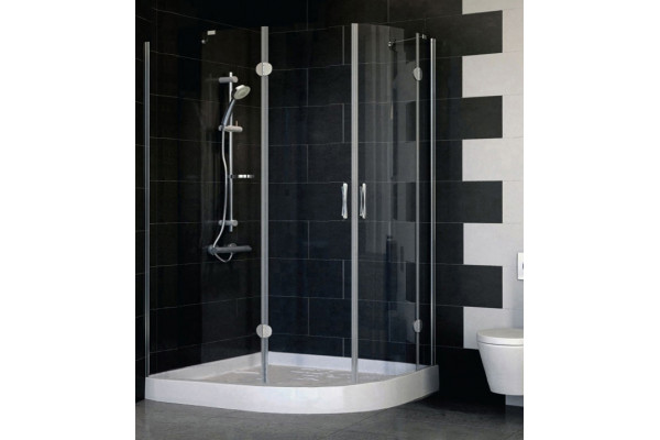 Душевой уголок Vegas Glass AFS-F 120*100 07 01 L стекло прозрачное, 120x100, прямоугольный-асимметричный, двери распашные