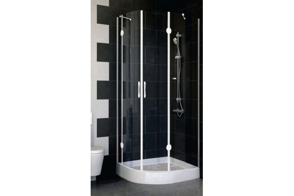 Душевой уголок Vegas Glass AFS-F 80*90 01 01 R стекло прозрачное, 80x90, прямоугольный-асимметричный, двери распашные