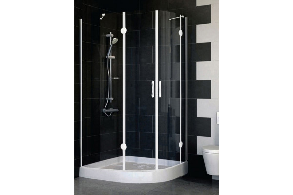 Душевой уголок Vegas Glass AFS-F 110*100 01 01 L стекло прозрачное, 110x100, прямоугольный-асимметричный, двери распашные