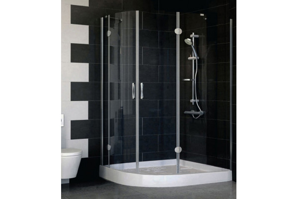 Душевой уголок Vegas Glass AFS-F 120*100 07 01 R стекло прозрачное, 120x100, прямоугольный-асимметричный, двери распашные