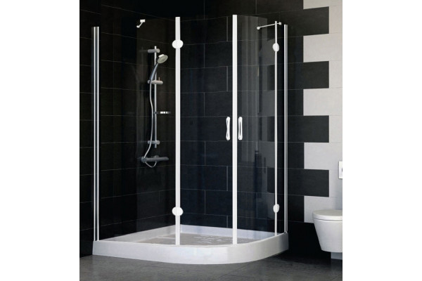 Душевой уголок Vegas Glass AFS-F 120*110 01 01 L стекло прозрачное, 120x110, прямоугольный-асимметричный, двери распашные