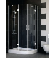 Душевой уголок Vegas Glass AFS-F 100*80 01 01 L стекло прозрачное, 100x80, прямоугольный-асимметричный, двери распашные