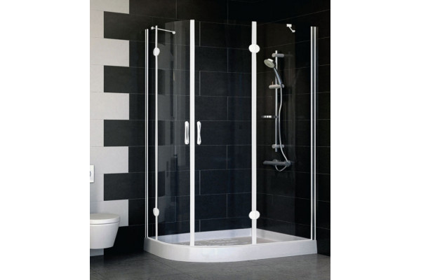 Душевой уголок Vegas Glass AFS-F 120*80 01 01 R стекло прозрачное, 120x80, прямоугольный-асимметричный, двери распашные
