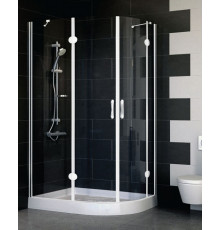 Душевой уголок Vegas Glass AFS-F 110*80 01 01 L стекло прозрачное, 110x80, прямоугольный-асимметричный, двери распашные