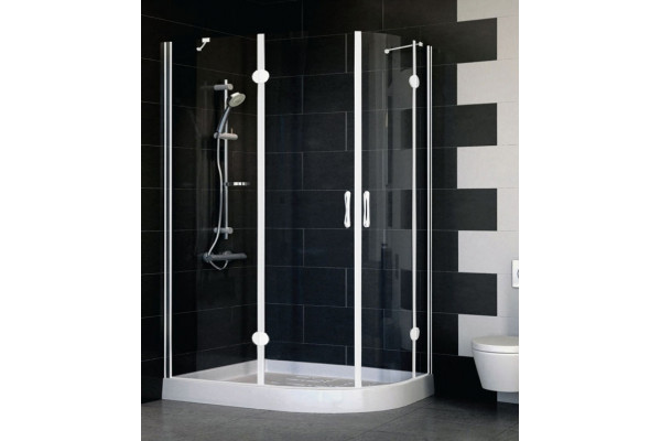 Душевой уголок Vegas Glass AFS-F 120*80 01 01 L стекло прозрачное, 120x80, прямоугольный-асимметричный, двери распашные