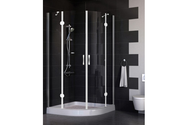 Душевой уголок Vegas Glass AFS 0100 01 01 стекло прозрачное, 100x100, четверть круга, двери распашные