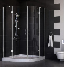 Душевой уголок Vegas Glass AFS 0120 08 01 стекло прозрачное, 120x120, четверть круга, двери распашные