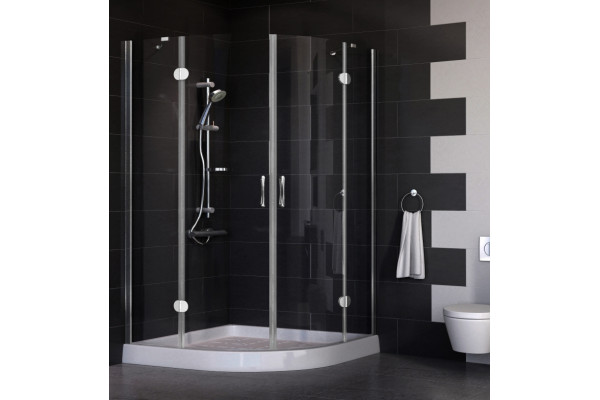 Душевой уголок Vegas Glass AFS 0120 08 01 стекло прозрачное, 120x120, четверть круга, двери распашные