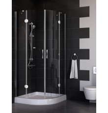 Душевой уголок Vegas Glass AFS 0080 08 01 стекло прозрачное, 80x80, четверть круга, двери распашные