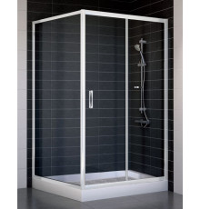 Душевой уголок Vegas Glass ZP+ZPV 110*100 01 01 профиль белый, стекло прозрачное, прямоугольный, двери раздвижные