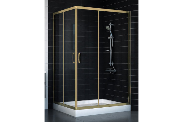 Душевой уголок Vegas Glass ZA-F 0120*100 05 01 профиль бронза, стекло прозрачное, прямоугольный, двери раздвижные