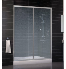 Душевая дверь в нишу Vegas Glass ZP 0150 07 02 профиль матовый хром, стекло шиншилла, раздвижная