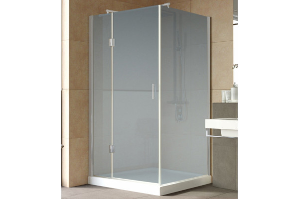 Душевой уголок Vegas Glass AFP-Fis Lux 120*100 07 10 L профиль матовый хром, стекло сатин, прямоугольный, двери распашные