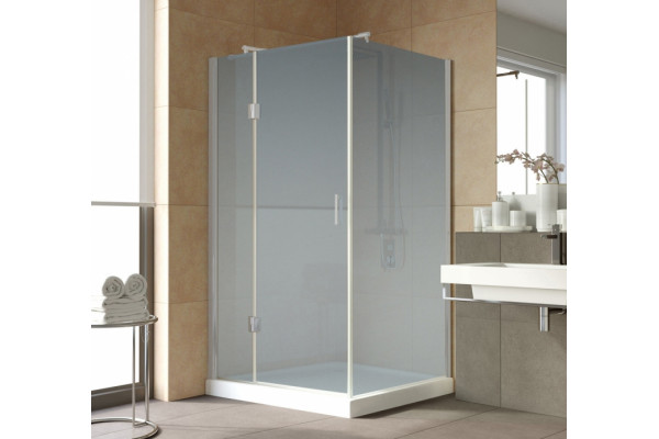 Душевой уголок Vegas Glass AFP-Fis Lux 120*100 07 10 L профиль матовый хром, стекло сатин, прямоугольный, двери распашные