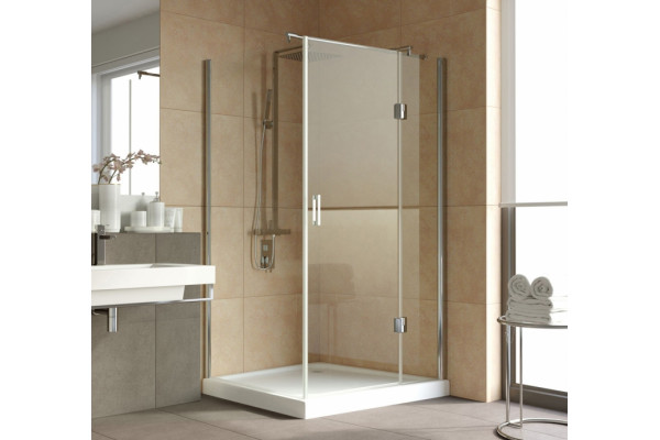 Душевой уголок Vegas Glass AFP-Fis Lux 120*100 08 01 R профиль глянцевый хром, стекло прозрачное, прямоугольный, двери распашные