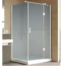 Душевой уголок Vegas Glass AFP-Fis Lux 120*100 01 10 R профиль белый, стекло сатин, прямоугольный, двери распашные
