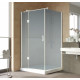 Душевой уголок Vegas Glass AFP-Fis Lux 120*100 01 10 L профиль белый, стекло сатин, прямоугольный, двери распашные