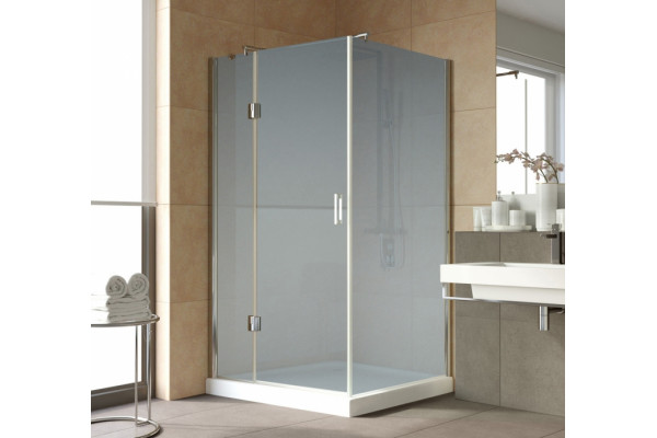Душевой уголок Vegas Glass AFP-Fis Lux 120*100 08 10 L профиль глянцевый хром, стекло сатин, прямоугольный, двери распашные