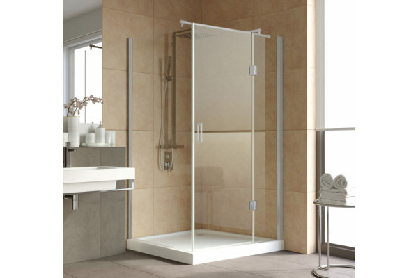 Душевой уголок Vegas Glass AFP-Fis Lux 120*100 07 01 R профиль матовый хром, стекло прозрачное, прямоугольный, двери распашные