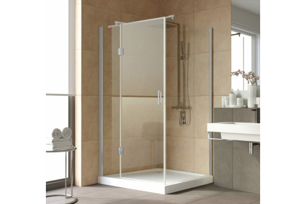 Душевой уголок Vegas Glass AFP-Fis Lux 120*100 07 01 L профиль матовый хром, стекло прозрачное, прямоугольный, двери распашные