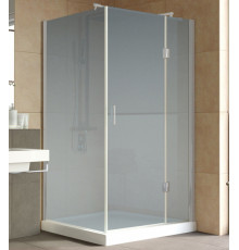 Душевой уголок Vegas Glass AFP-Fis Lux 120*100 07 10 R профиль матовый хром, стекло сатин, прямоугольный, двери распашные