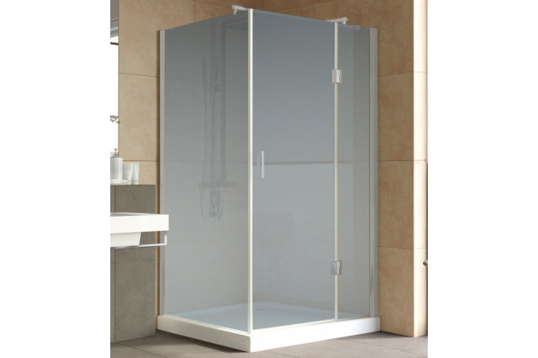 Душевой уголок Vegas Glass AFP-Fis Lux 120*100 07 10 R профиль матовый хром, стекло сатин, прямоугольный, двери распашные