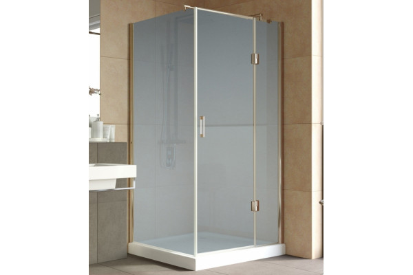 Душевой уголок Vegas Glass AFP-Fis Lux 100*90 05 10 R профиль бронза, стекло сатин, прямоугольный, двери распашные