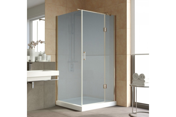 Душевой уголок Vegas Glass AFP-Fis Lux 100*90 05 10 R профиль бронза, стекло сатин, прямоугольный, двери распашные