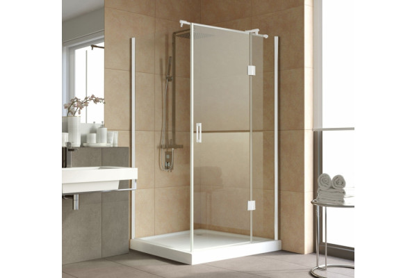Душевой уголок Vegas Glass AFP-Fis Lux 120*90 01 01 R профиль белый, стекло прозрачное, прямоугольный, двери распашные