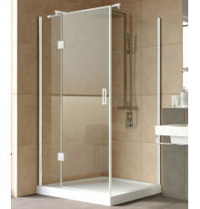 Душевой уголок Vegas Glass AFP-Fis Lux 120*90 01 01 L профиль белый, стекло прозрачное, прямоугольный, двери распашные