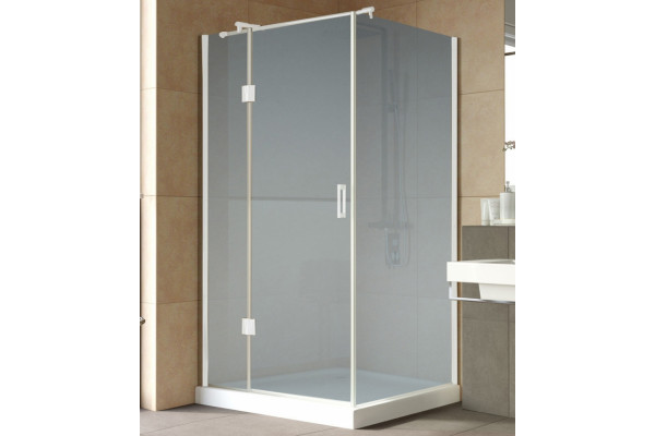 Душевой уголок Vegas Glass AFP-Fis Lux 120*90 01 10 L профиль белый, стекло сатин, прямоугольный, двери распашные