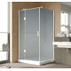 Душевой уголок Vegas Glass AFP-Fis Lux 120*90 01 10 L профиль белый, стекло сатин, прямоугольный, двери распашные