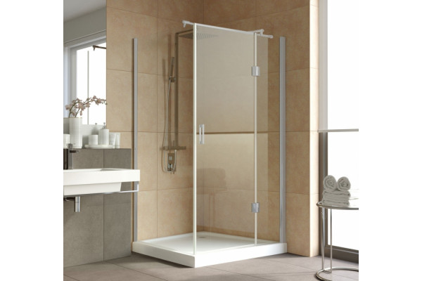 Душевой уголок Vegas Glass AFP-Fis Lux 120*90 07 01 R профиль матовый хром, стекло прозрачное, прямоугольный, двери распашные
