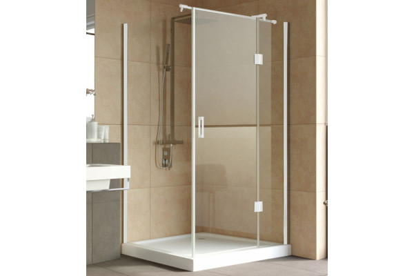 Душевой уголок Vegas Glass AFP-Fis Lux 120*100 01 01 R профиль белый, стекло прозрачное, прямоугольный, двери распашные