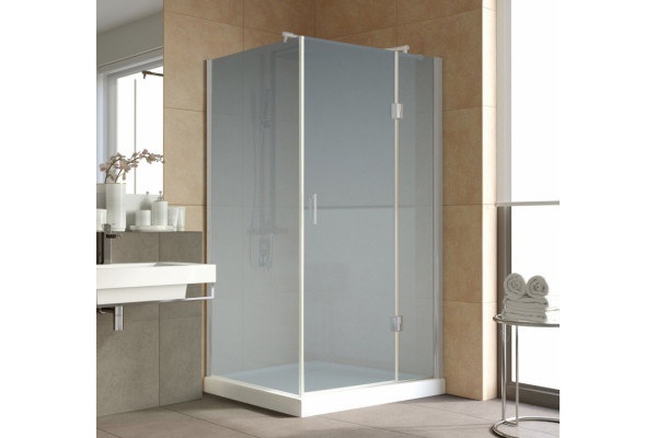Душевой уголок Vegas Glass AFP-Fis Lux 120*90 07 10 R профиль матовый хром, стекло сатин, прямоугольный, двери распашные
