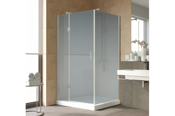 Душевой уголок Vegas Glass AFP-Fis Lux 120*90 07 10 L профиль матовый хром, стекло сатин, прямоугольный, двери распашные
