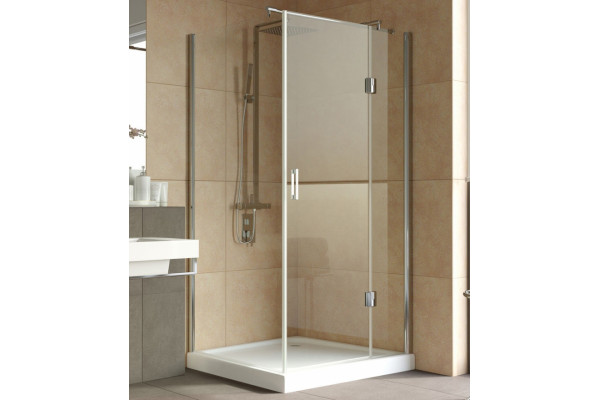 Душевой уголок Vegas Glass AFP-Fis Lux 100*90 08 01 R профиль глянцевый хром, стекло прозрачное, прямоугольный, двери распашные