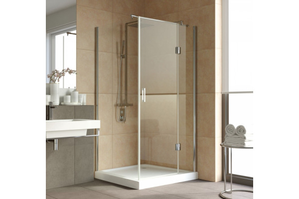 Душевой уголок Vegas Glass AFP-Fis Lux 100*90 08 01 R профиль глянцевый хром, стекло прозрачное, прямоугольный, двери распашные