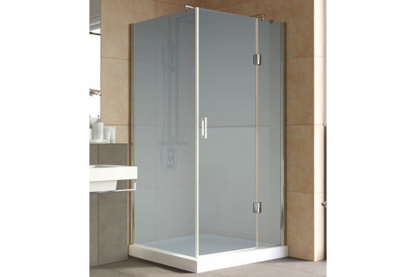 Душевой уголок Vegas Glass AFP-Fis Lux 100*90 08 10 R профиль глянцевый хром, стекло сатин, прямоугольный, двери распашные