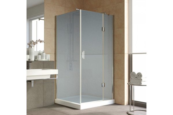 Душевой уголок Vegas Glass AFP-Fis Lux 100*90 08 10 R профиль глянцевый хром, стекло сатин, прямоугольный, двери распашные